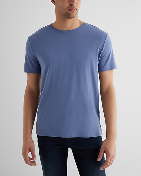 Light blue round neck t shirt best sale