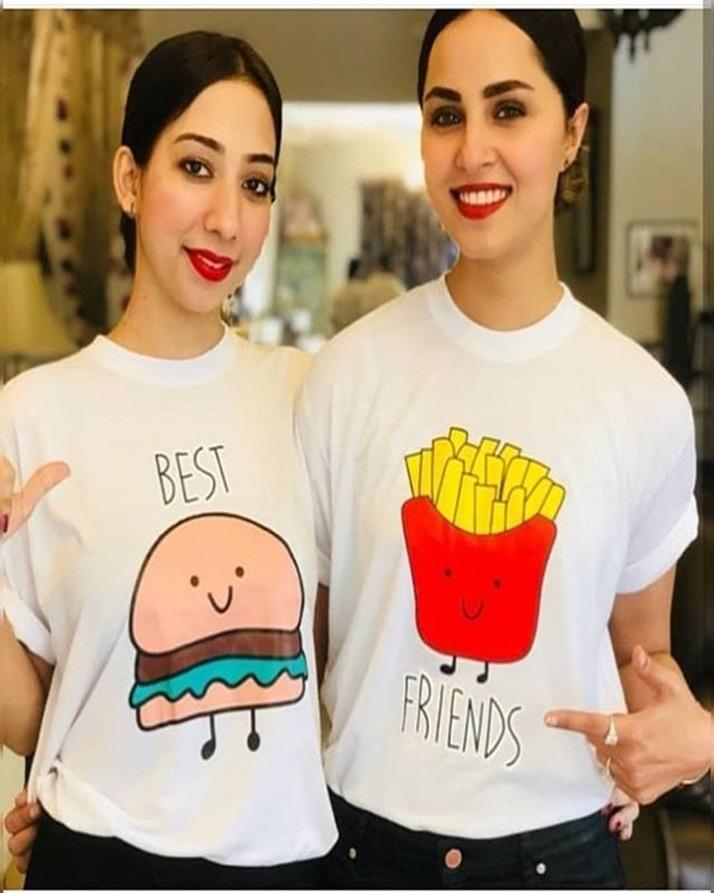 Pack Of 2 Best Friends Cotton Printed T Shirts For