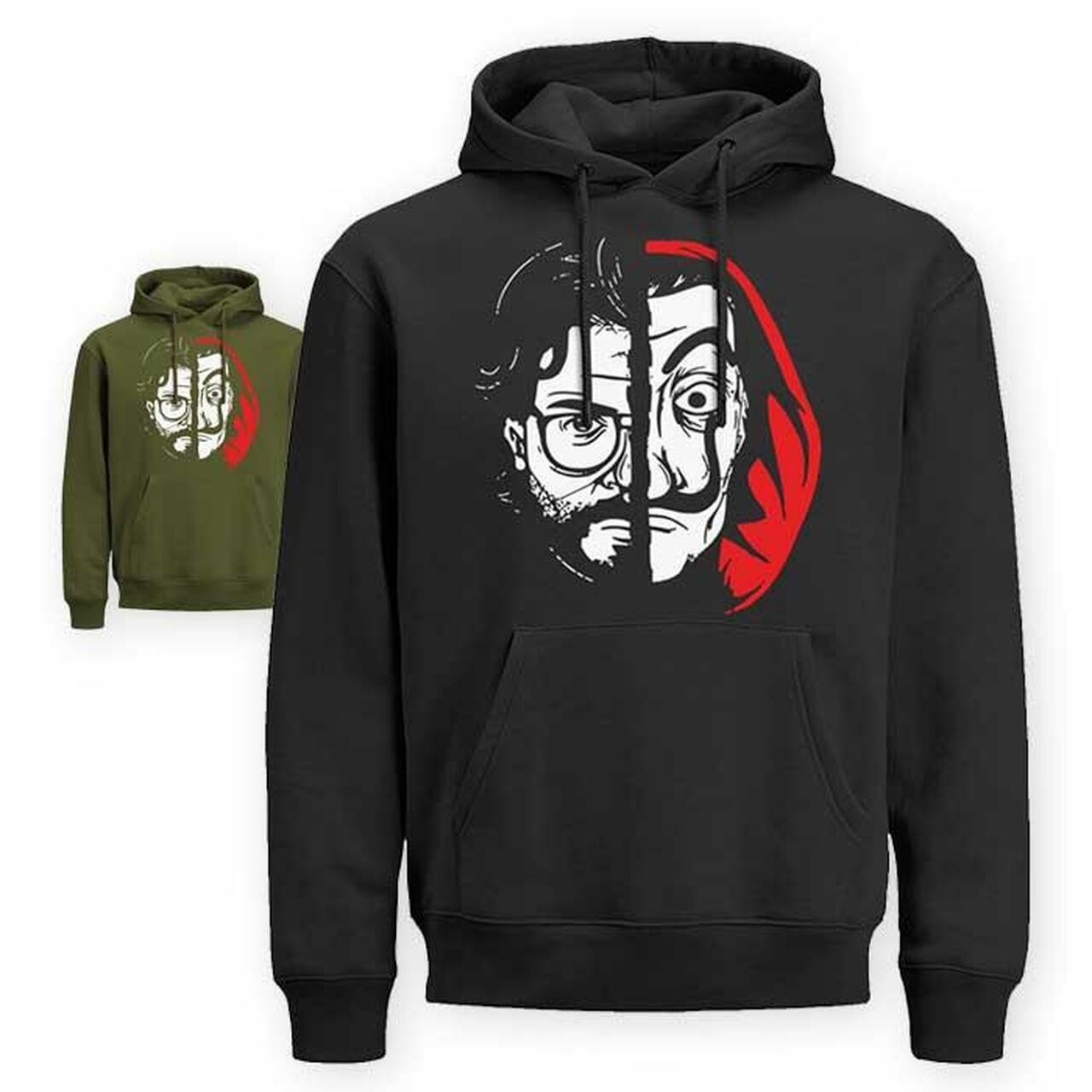 Money Heist Printed Fleece Full Sleeves Pull Over Hoodie