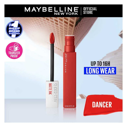 Maybelline New York SuperStay Matte Ink Liquid Lipstick 16HR Long-Lasting, High Pigment, Waterproof - 118 Dancer - Front View