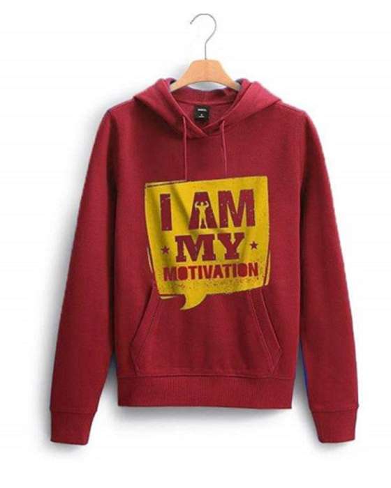 MAROON I AM MOTIVATION HOODIE FOR womens - AceCart Warm Hooded Sweatshirt in Maroon