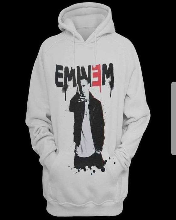 White Eminem Printed Hoodie For womens - AceCart Warm Hooded Sweatshirt in White