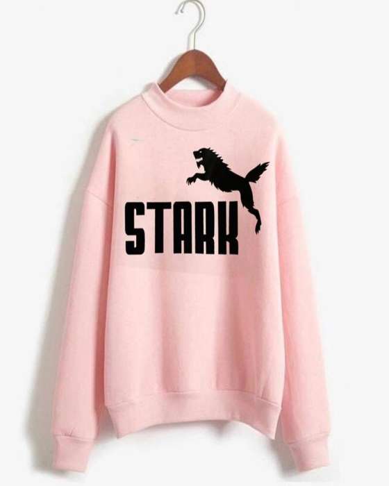 Stark Printed Sweat Shirt For womens 606 - AceCart Warm Hooded Sweatshirt in Pink