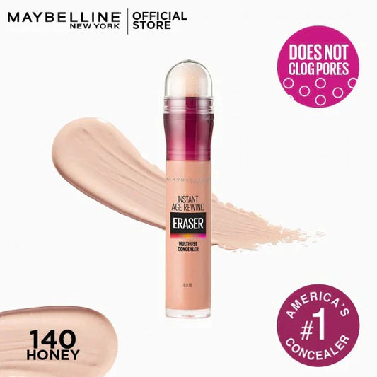 Maybelline New York Instant Age Rewind Eraser Dark Circles Treatment Concealer, 140 Honey - Front View - AceCart