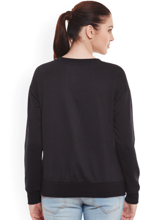 Ace Plain Basic Sweatshirt Best Fabric Black For Womens