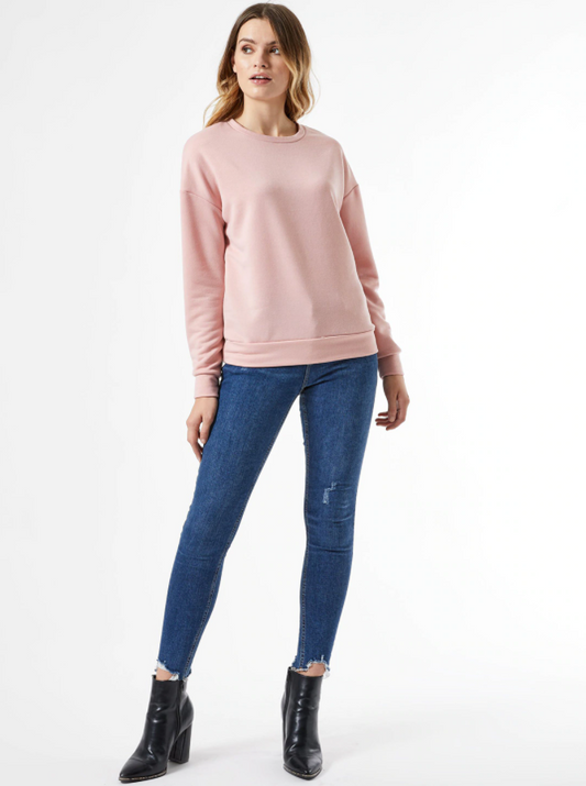 Ace Women Dusty Pink Solid Sweatshirt