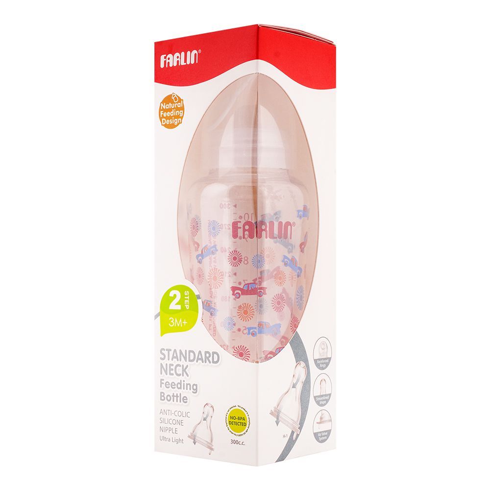 Farlin Anti-Colic Standard Neck Feeding Bottle, 300ml, NF-797 - Front View