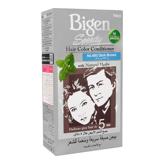 Bigen Speedy Hair Color Conditioner, Dark Brown 883 -  Front View