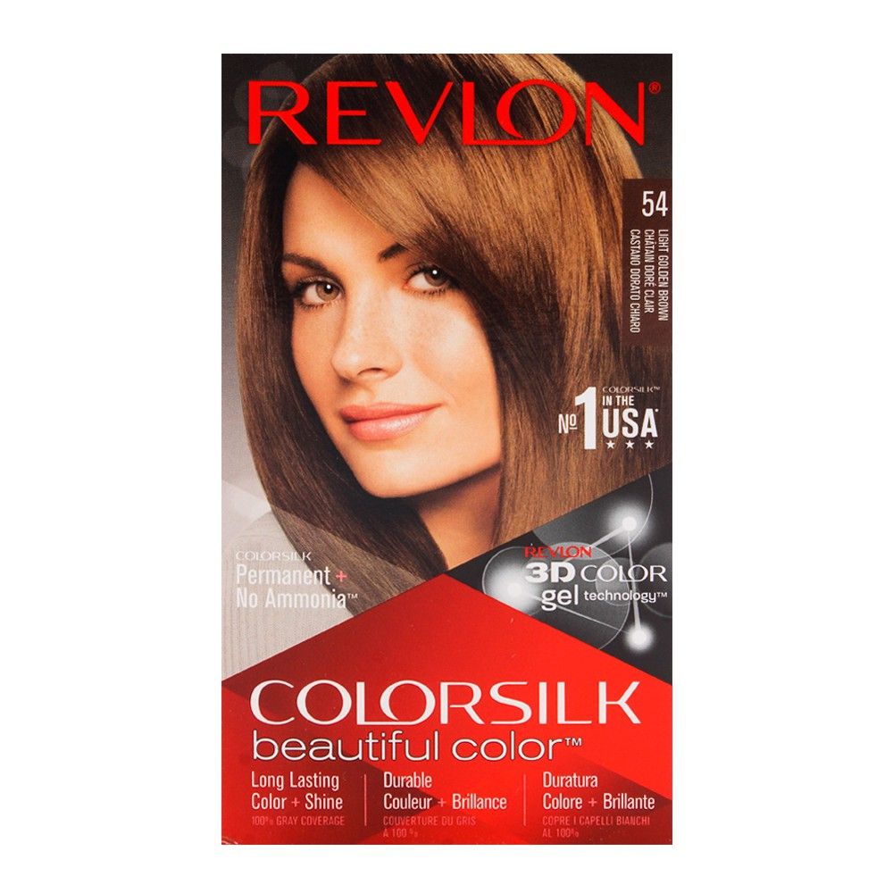 Revlon Colorsilk Light Golden Brown Hair Color 54 -  Front View