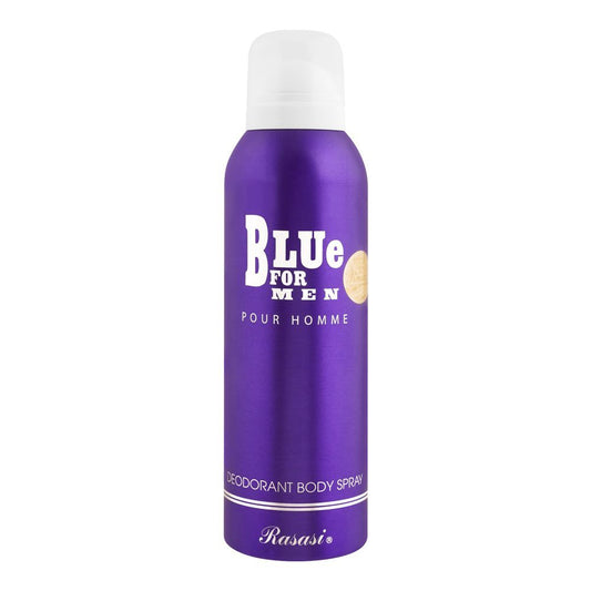 Rasasi Blue Deodorant Body Spray For Men, 200ml - Front View