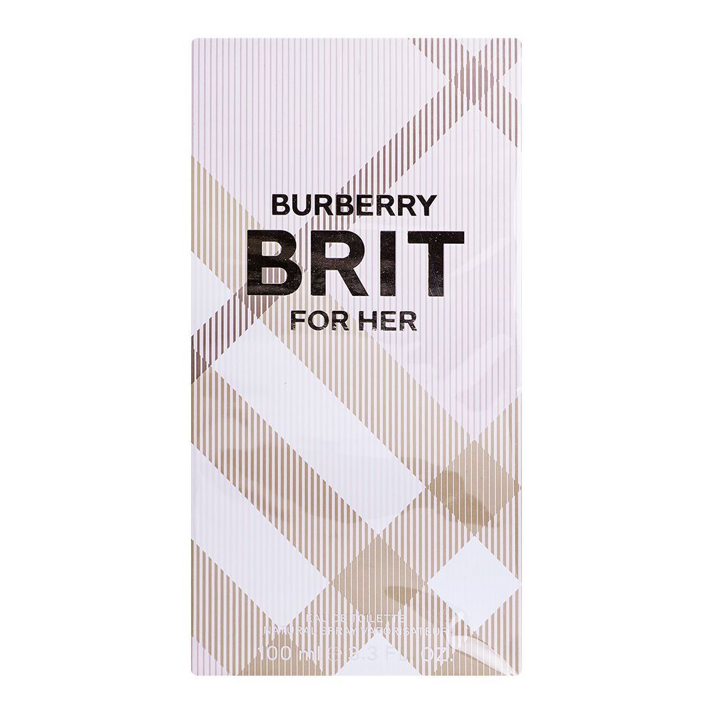 Burberry Brit For Her Eau De Toilette, Fragrance For Women, 100ml - Front View