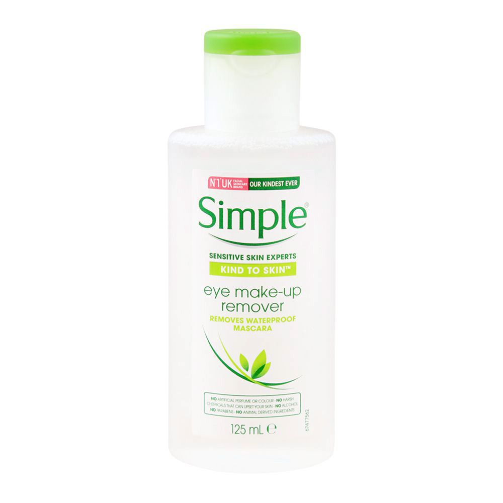 Simple Kind To Skin Eye Makeup Remover, Alcohol + Paraben Free, 125ml - Front View