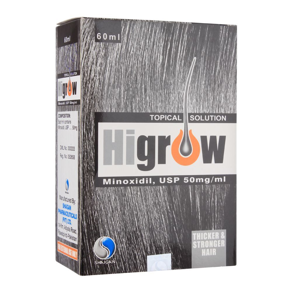 Higrow Minoxidil Topical Solution, 60ml - Front View