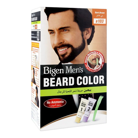 Bigen Men's Beard Colour, Dark Brown B103 -  Front View