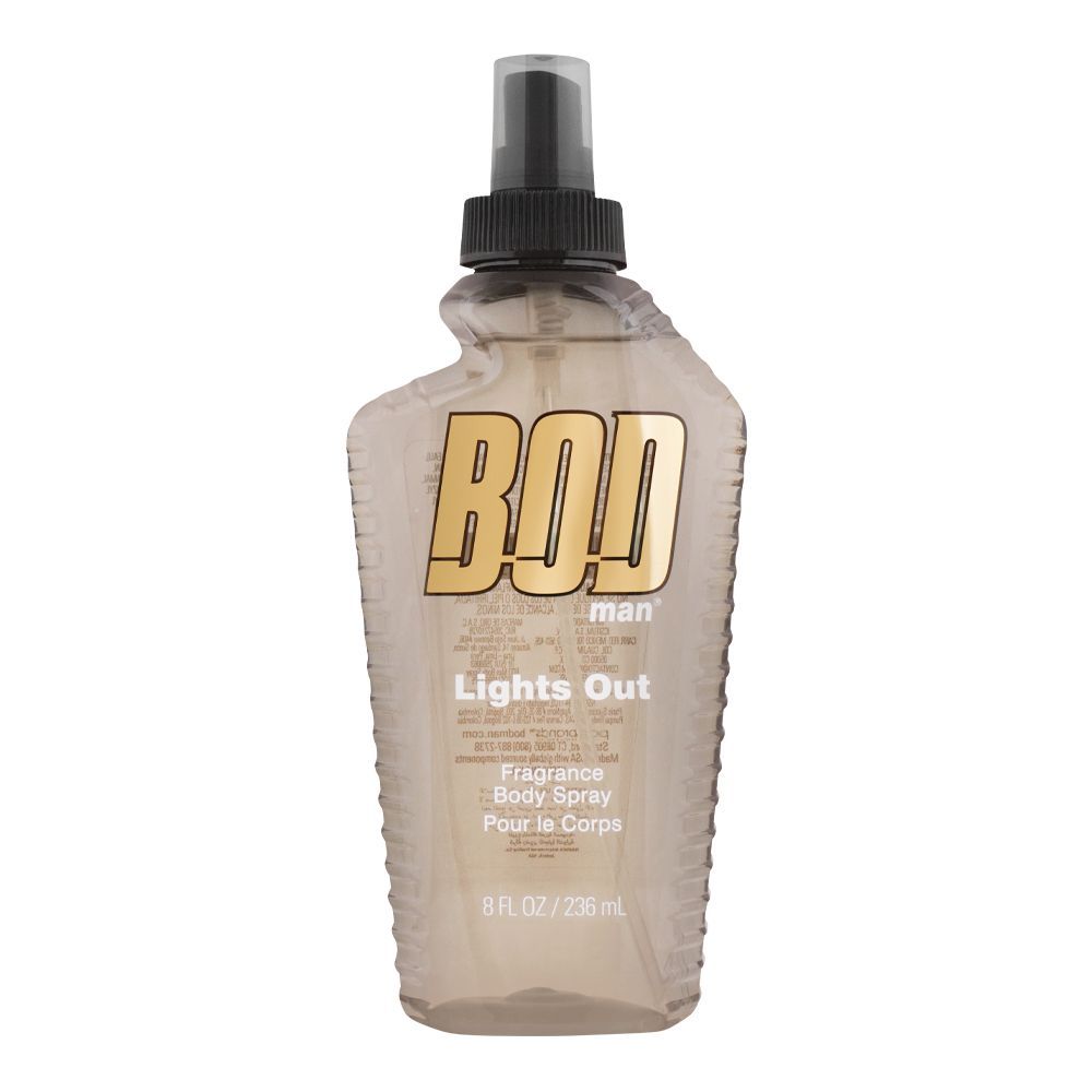 Bod Man Lights Out Body Spray, For Men, 236ml - Front View