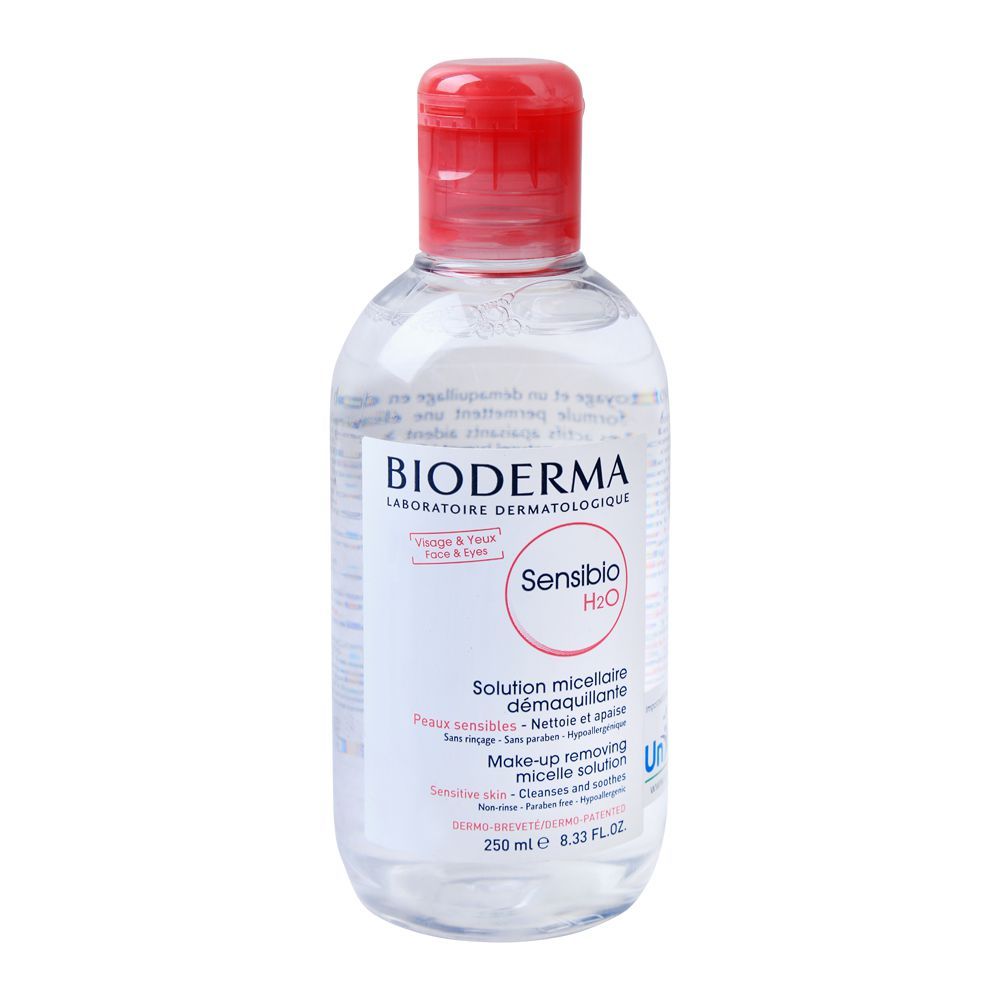 Bioderma Sensibio H2O Make-up Removing Micelle Solution, Sensitive Skin, Paraben Free, 250ml - Front View