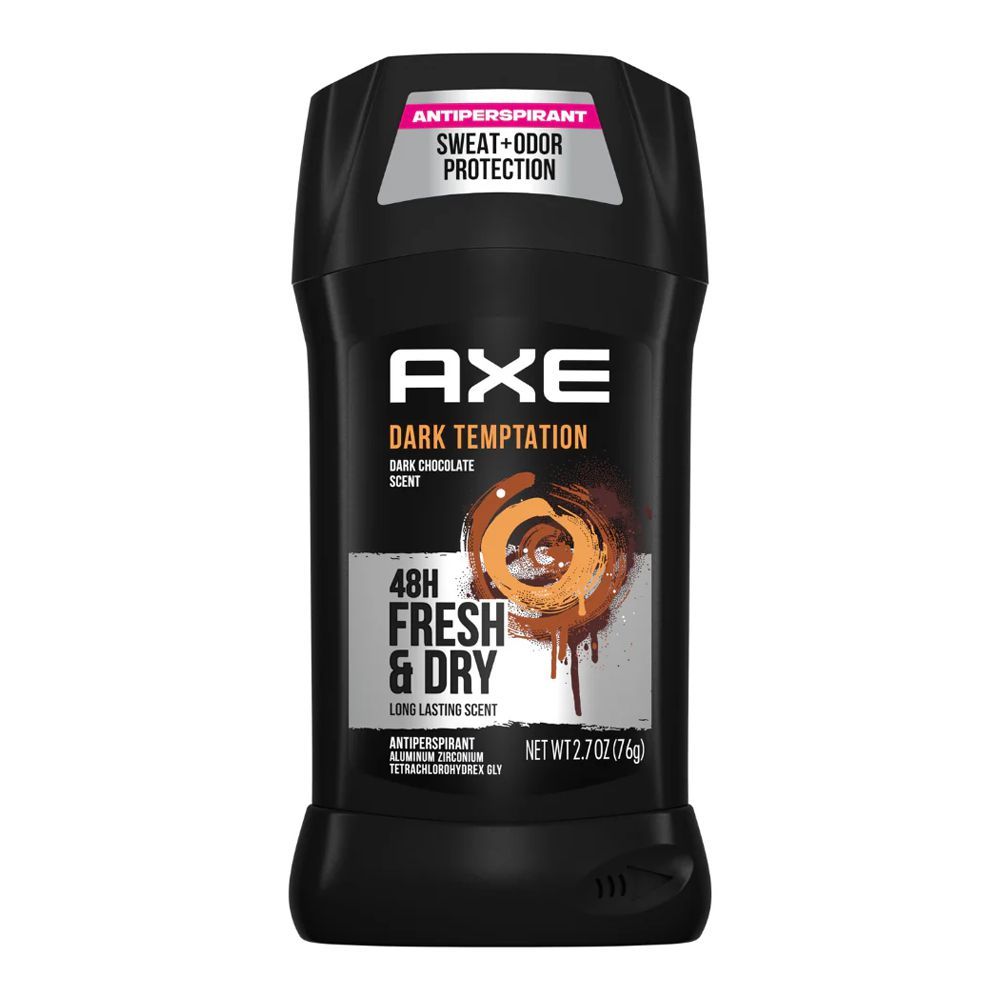 Axe Dark Temptation All-Day Dry Antiperspirant Deodorant Stick, 48 Hours Lasting, Sweat & Odor Protection, 76g - Front View