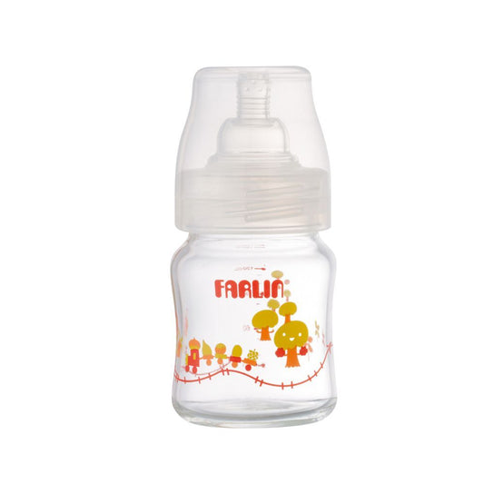 Farlin Mom Fit Anti-Colic Wide Neck Glass Feeding Bottle, 0m+, 120ml, ABB-B001-12 - Front View