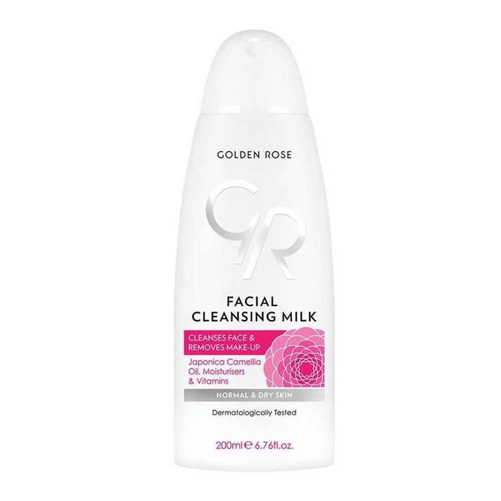 Golden Rose Facial Cleansing Milk, Make Up Remover, Normal & Dry Skin, 200ml - Front View