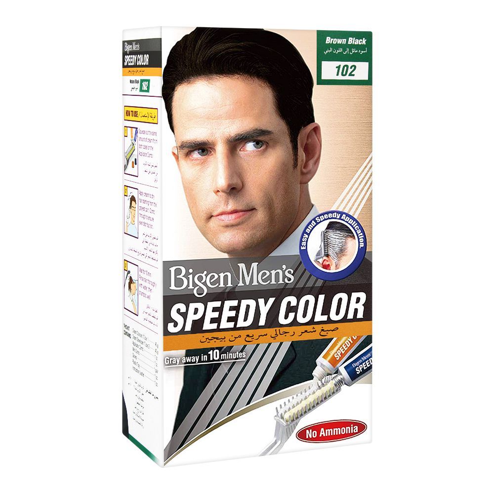 Bigen Men's Speedy Hair Color, Brown Black 102 -  Front View