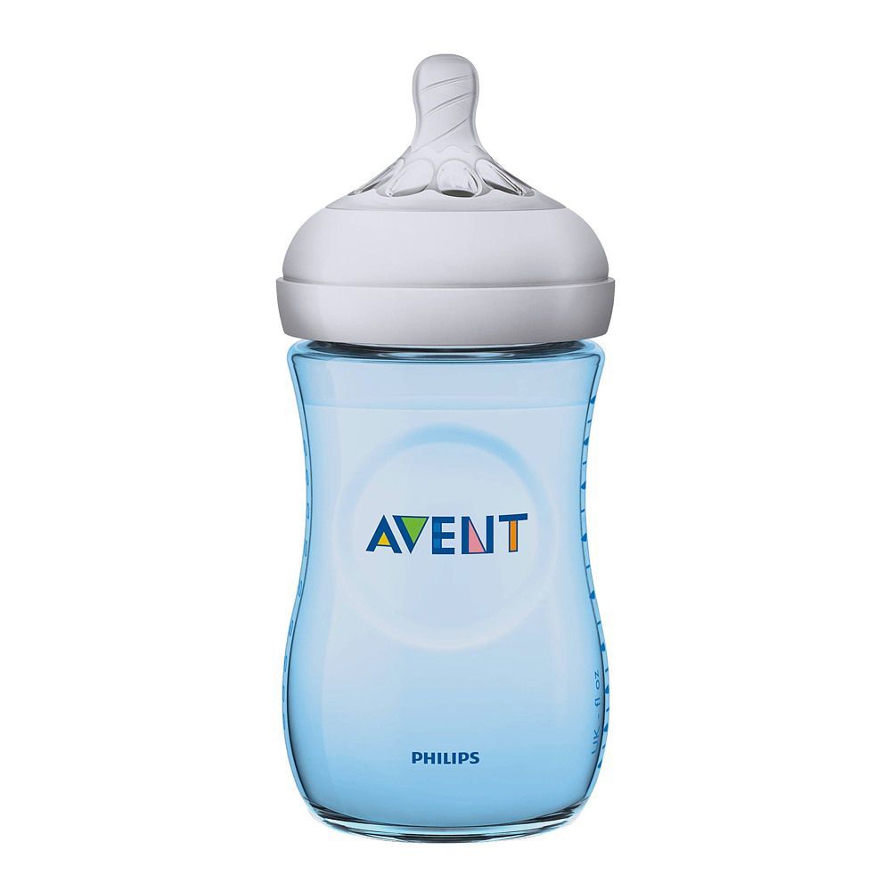 Avent Natural Feeding Bottle 1m+ 260ml (Blue) - SCF695/13 - Front View