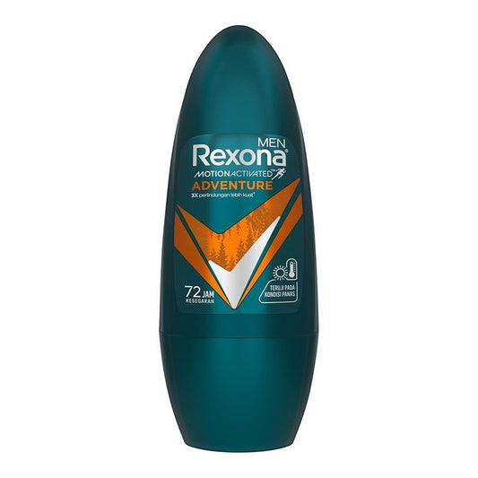 Rexona Motion Senses Adventure Roll On, For Men, 72 Hours Lasting, 50ml - Front View