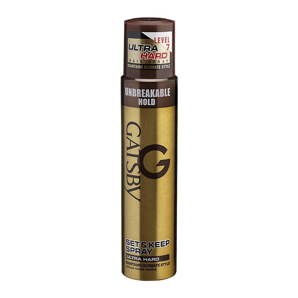 Gatsby Set & Keep Unbreakable Ultra Hard Hair Spray, 200ml + 50ml Extra, Level 7 - Front View