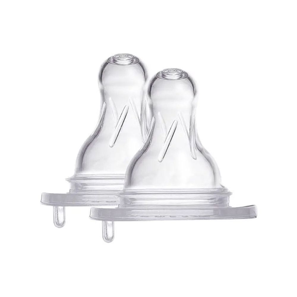 Farlin Momfit Anti-Colic Silicone Nipple, 2-Pack, H-1-S (21011) - Front View