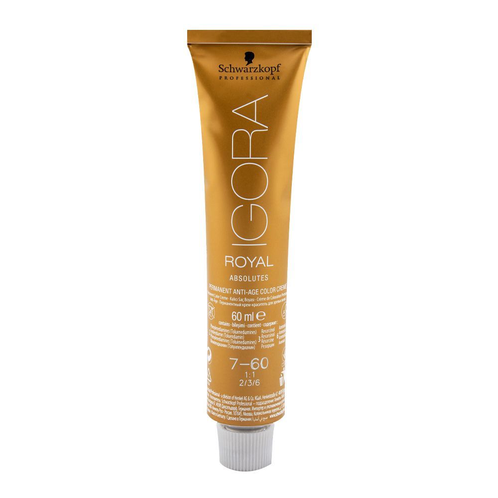 Schwarzkopf Igora Royal Absolutes Hair Color 7-60 Medium Blonde Chocolate Natural -  Front View