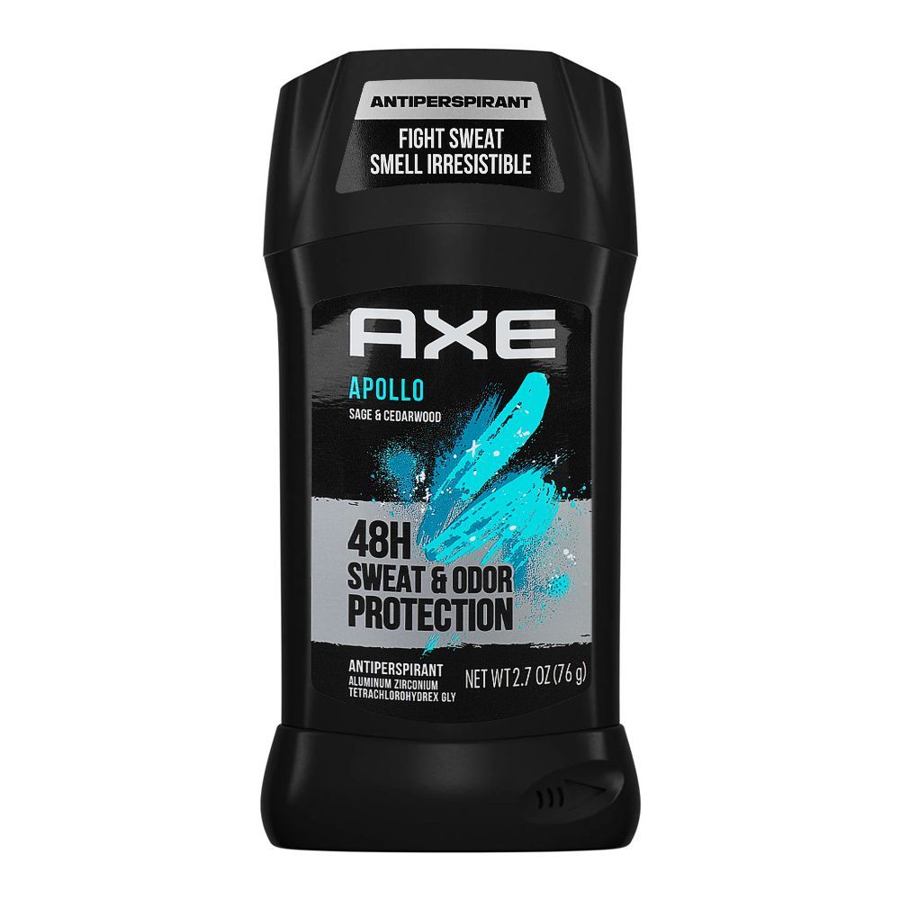 Axe Apollo All-Day Dry Antiperspirant Deodorant Stick, 48 Hours Lasting, Sweat & Odor Protection, 76g - Front View