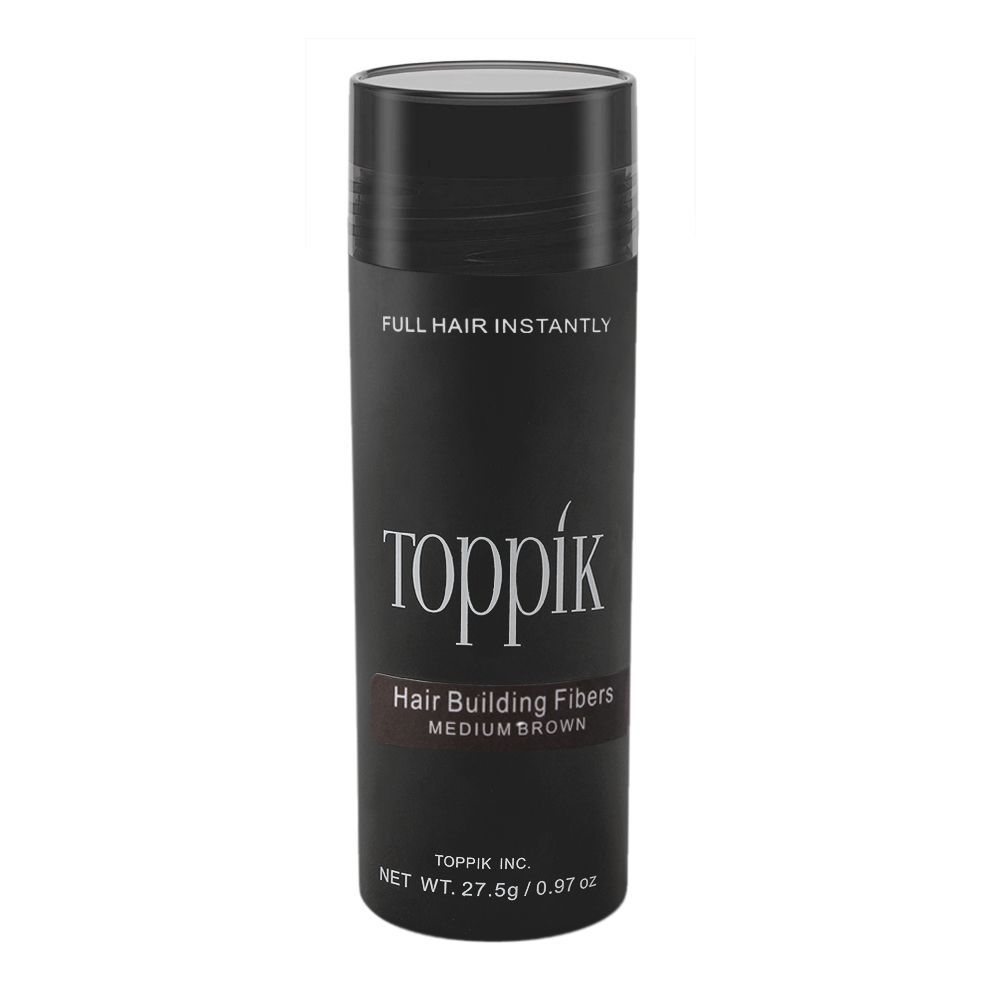 Toppik Hair Building Fibers, Medium Brown, 27.5g - Front View