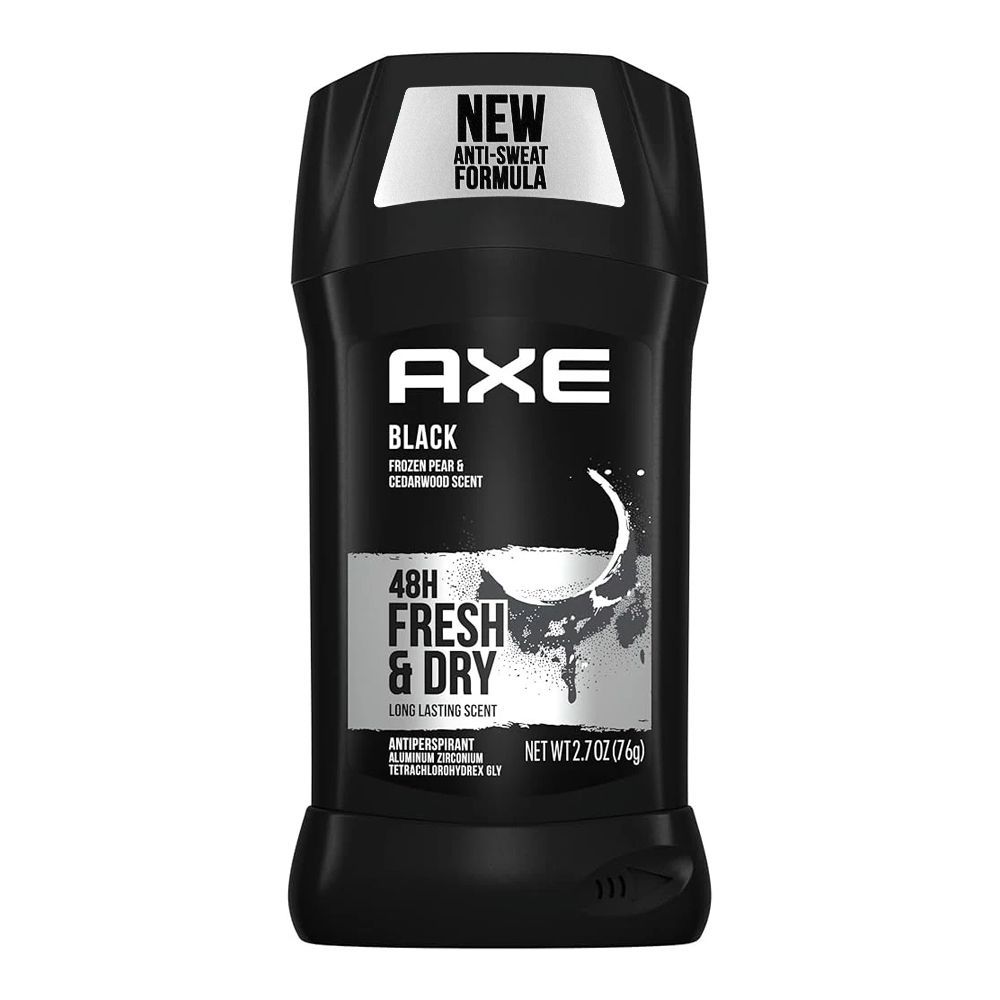 Axe Black All-Day Dry Antiperspirant Deodorant Stick, 48 Hours Lasting, Sweat & Odor Protection, 76g - Front View