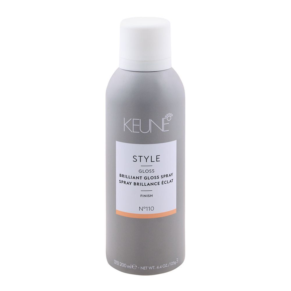 Keune Style Gloss Brilliant Gloss Spray, Finish, N-110, 200ml - Front View