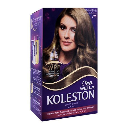 Wella Koleston Color Cream Kit, 7/1 Medium Ash Blonde -  Front View