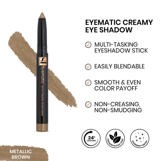 ST London Eyematic 24Hrs Creamy Eyeshadow, Metallic Brown - Front View