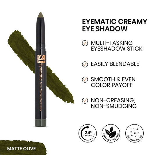 ST London Eyematic 24Hrs Creamy Eyeshadow, Matte Olive - Front View