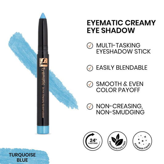 ST London Eyematic 24Hrs Creamy Eyeshadow, Turquoise Blue - Front View