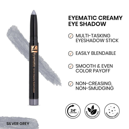 ST London Eyematic 24Hrs Creamy Eyeshadow, Silver Grey - Front View