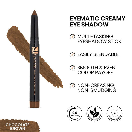 ST London Eyematic 24Hrs Creamy Eyeshadow, Chocolate Brown - Front View