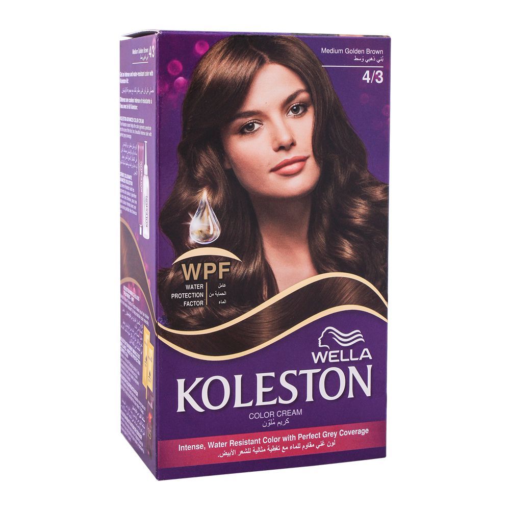 Wella Koleston Color Cream Kit, 4/3 Medium Golden Brown -  Front View