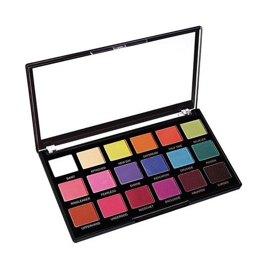 Makeup Revolution Pro Regeneration Eyeshadow Palette, Mischief Mattes, 18 Shades - Front View