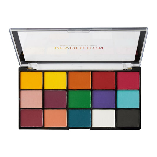 Makeup Revolution Reloaded Eyeshadow Palette, Marvellous Mattes, 15 Shades - Front View