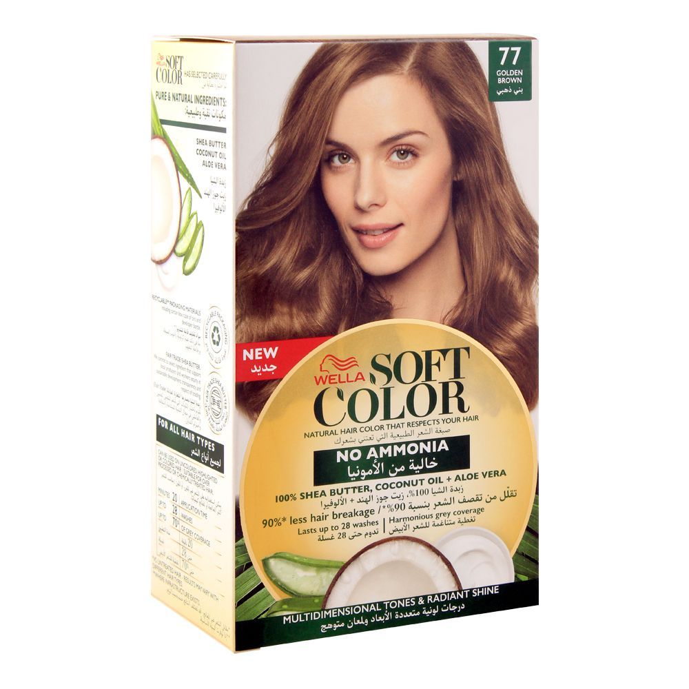 Wella Soft Color No Ammonia Hair Color, 77 Golden Brown -  Front View