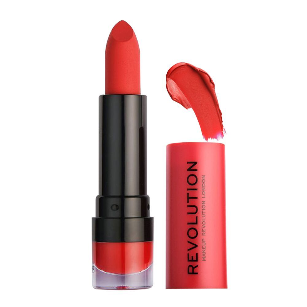 Makeup Revolution Matte Lipstick, 134 Ruby - Front View