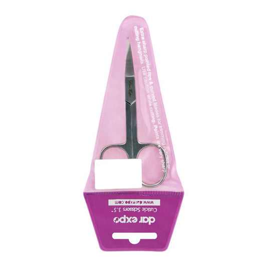 Dar Expo Cuticle Scissors, 3.5 Inches, Extra Sharp Pointed Tips & Curved Blades - Front View