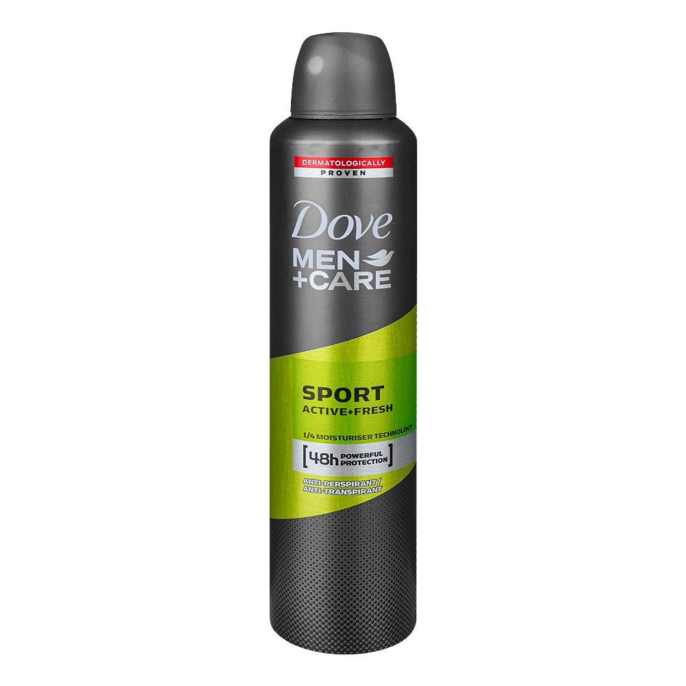 Dove Men+Care Sport Active+Fresh Anti-Perspirant Deodorant Spray, For Men, 250ml - Front View