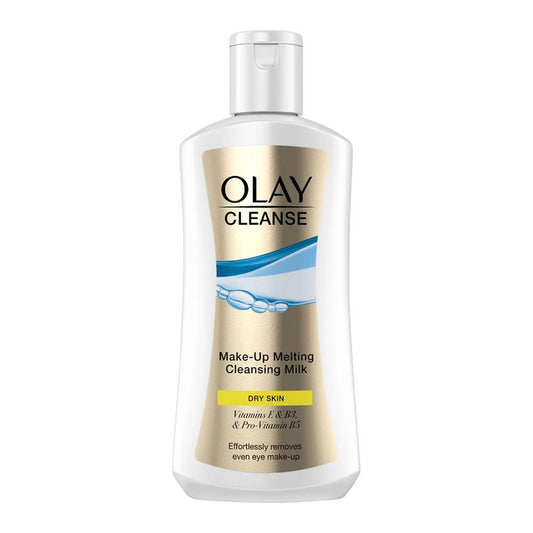 Olay Cleanse Make-Up Melting Cleansing Milk, Make-Up Remover, For Dry Skin, With Vitamin E, B3 + Pro-Vitamin B5, 200ml - Front View