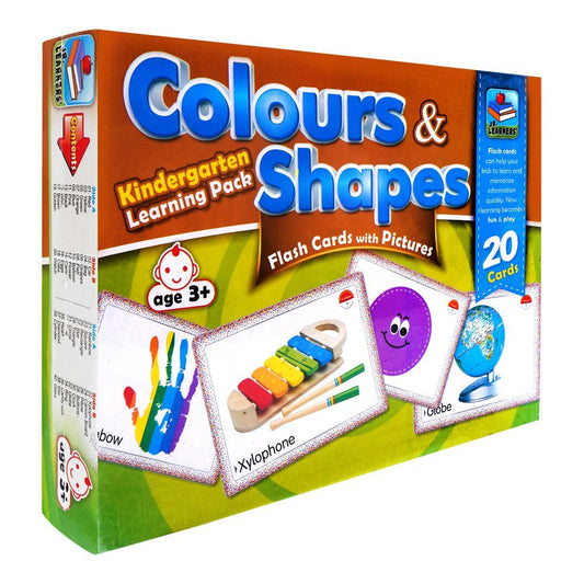 Jr. Learners Flash Card With Pictures Large Colours & Shapes, For 3+ Years