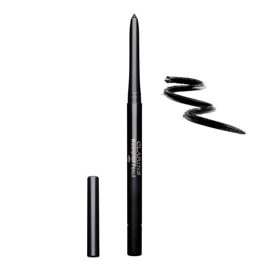 Clarins Paris Waterproof Pencil Eyeliner, Long-Lasting, 01 Black Tulip -  Front View