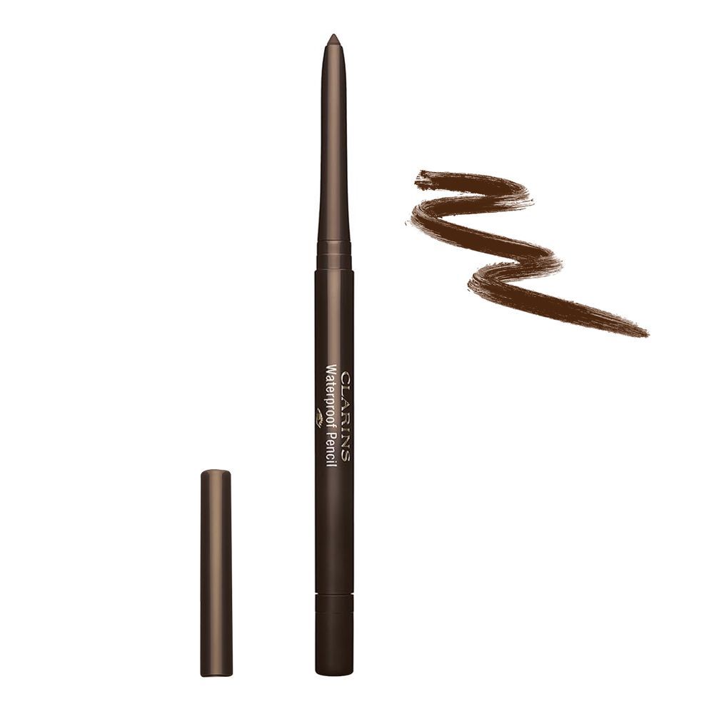 Clarins Paris Waterproof Pencil Eyeliner, Long-Lasting, 02 Chestnut -  Front View